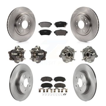 Front Rear Hub Bearing Disc Brake Rotor And Pad Kit (10Pc) For Nissan Rogue Sport Qashqai KBB-122957
