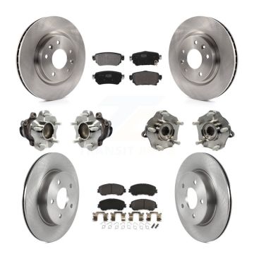 Front Rear Hub Bearing Disc Brake Rotor And Pad Kit (10Pc) For Nissan Rogue Sport Qashqai KBB-122959