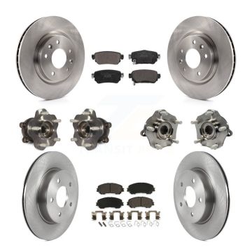 Front Rear Hub Bearing Disc Brake Rotor And Pad Kit (10Pc) For Nissan Rogue Sport Qashqai KBB-122969
