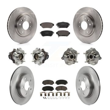 Front Rear Hub Bearing Disc Brake Rotor And Pad Kit (10Pc) For Nissan Rogue Sport Qashqai KBB-122972