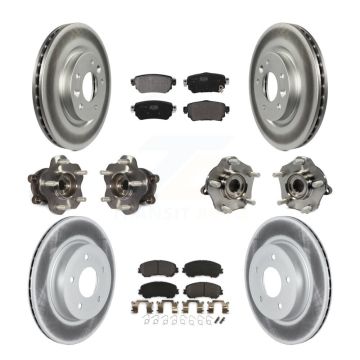 Front Rear Hub Bearing Coated Brake Rotor & Pad Kit (10Pc) For Nissan Rogue Sport Qashqai KBB-122995