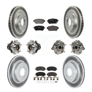 Front Rear Hub Bearing Coated Brake Rotor & Pad Kit (10Pc) For Nissan Rogue Sport Qashqai KBB-122999