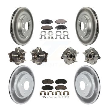 Front Rear Hub Bearing Coated Brake Rotor & Pad Kit (10Pc) For Nissan Qashqai Rogue Sport KBB-123009
