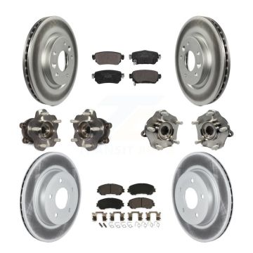 Front Rear Hub Bearing Coated Brake Rotor & Pad Kit (10Pc) For Nissan Rogue Sport Qashqai KBB-123013