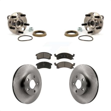 Front Hub Bearing Brake Rotor And Pad Kit For Chevrolet Cavalier Pontiac Sunfire Grand Am KBB-123017