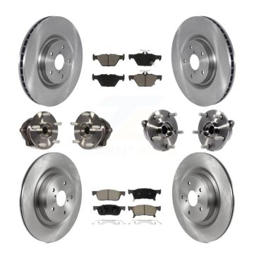 Front Rear Hub Bearings Disc Brake Rotors And Pads Kit (10Pc) For 2019-2021 Subaru Ascent KBB-123042