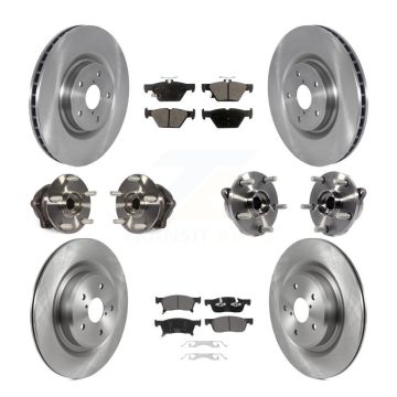 Front Rear Hub Bearings Disc Brake Rotors And Pads Kit (10Pc) For 2019-2021 Subaru Ascent KBB-123051