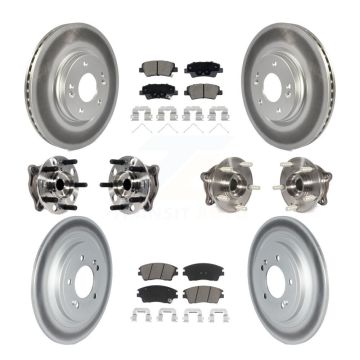 Front Rear Hub Bearing Coated Brake Rotor Pads Kit (10Pc) For Kia Sportage Hyundai Tucson KBB-123081