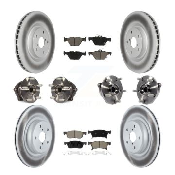 Front Rear Hub Bearing Coated Disc Brake Rotor Pad Kit (10Pc) For 2019-2021 Subaru Ascent KBB-123083