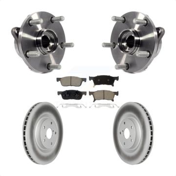 Front Hub Bearing Assembly Coated Disc Brake Rotor & Pads Kit For 2019-2023 Subaru Ascent KBB-123084