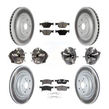 Front Rear Hub Bearing Coated Disc Brake Rotor Pad Kit (10Pc) For 2019-2021 Subaru Ascent KBB-123085