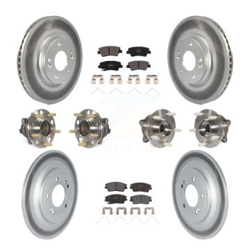 Front Rear Hub Bearing Coated Brake Rotor Pads Kit (10Pc) For Kia Sportage Hyundai Tucson KBB-123087