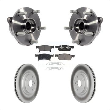 Front Hub Bearing Assembly Coated Disc Brake Rotor & Pads Kit For 2019-2023 Subaru Ascent KBB-123094