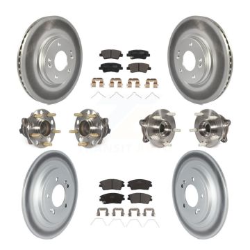 Front Rear Hub Bearing Coated Brake Rotor Pads Kit (10Pc) For Kia Sportage Hyundai Tucson KBB-123097