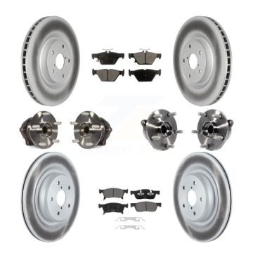 Front Rear Hub Bearing Coated Disc Brake Rotor Pad Kit (10Pc) For 2019-2021 Subaru Ascent KBB-123102