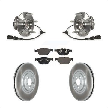 Front Hub Bearing Assembly Coated Brake Rotor Pad Kit For Jaguar XF XJ XKR XFR XJR XJR575 KBB-123104