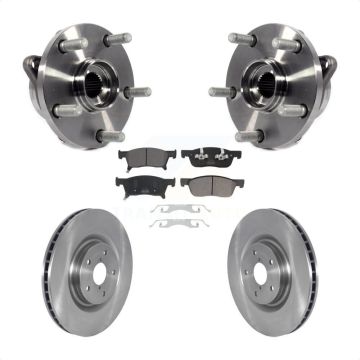 Front Hub Bearing Assembly Disc Brake Rotors And Pads Kit For 2019-2023 Subaru Ascent KBB-123112