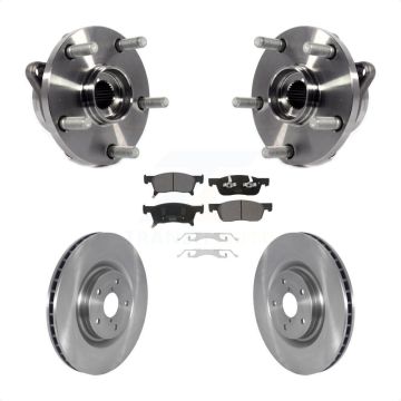 Front Hub Bearing Assembly Disc Brake Rotors And Pads Kit For 2019-2023 Subaru Ascent KBB-123117