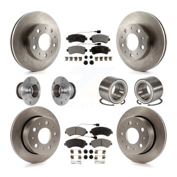 Front Rear Hub Bearing Disc Brake Rotor & Pad Kit (10Pc) For Ram ProMaster 2500 3500 1500 KBB-123297