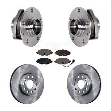 Front Hub Bearing Brake Rotor Pads Kit For 2016 Audi A3 2.0L With 80mm Pilot Diameter KBB-123394
