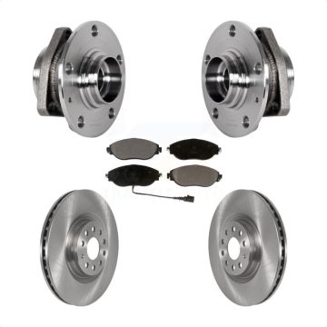 Front Hub Bearing Brake Rotor Pads Kit For 2015-2020 Audi S3 With 80mm Pilot Diameter KBB-123404