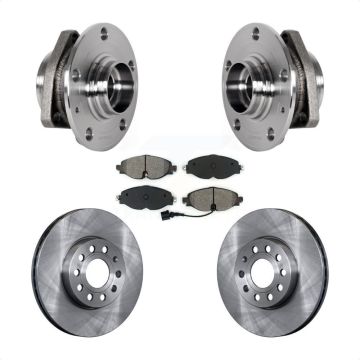 Front Hub Bearing Brake Rotor Pads Kit For 2016 Audi A3 2.0L With 80mm Pilot Diameter KBB-123410