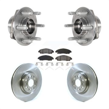 Front Hub Bearing Assembly Disc Brake Rotor & Pads Kit For Cadillac XT5 Buick Enclave XT6 KBB-123418