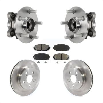 Front Hub Bearing Assembly Disc Brake Rotor Pads Kit For Toyota Corolla Prius Prime AWD-e KBB-123420