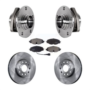 Front Hub Bearing Brake Rotor Pads Kit For 2016 Audi A3 2.0L With 80mm Pilot Diameter KBB-123430