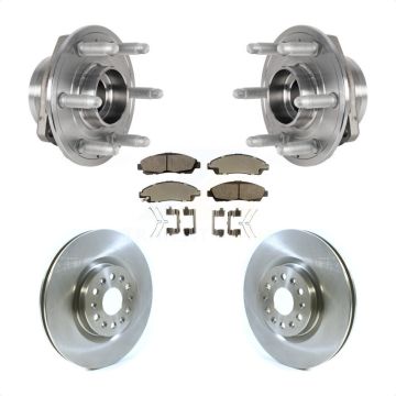 Front Hub Bearing Assembly Disc Brake Rotor & Pads Kit For Cadillac XT5 Buick Enclave XT6 KBB-123435
