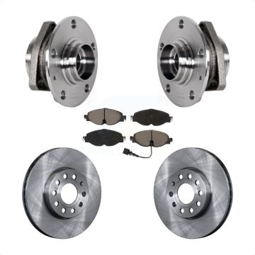 Front Hub Bearing Brake Rotor Pads Kit For 2016 Audi A3 2.0L With 80mm Pilot Diameter KBB-123447