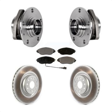 Front Hub Bearing Coat Brake Rotor Pad Kit For 15-20 Audi S3 With 80mm Pilot Diameter KBB-123481