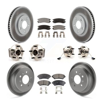 Front Rear Hub Bearing Coated Brake Rotor Pad Kit (10Pc) For Chevrolet Impala Monte Carlo KBB-123491