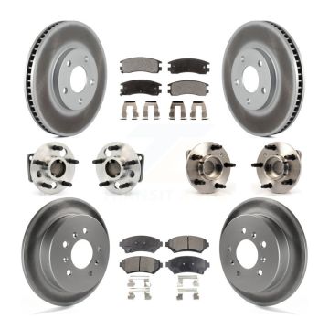 Front Rear Hub Bearing Coated Brake Rotor Pad Kit (10Pc) For Chevrolet Impala Monte Carlo KBB-123492