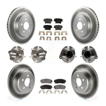 Front Rear Hub Bearing Coated Brake Rotor Pads Kit (10Pc) For Dodge Charger RWD with 3.6L KBB-123498