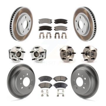 Front Rear Hub Bearing Coated Brake Rotor Pads Kit (10Pc) For Buick Century Regal Pontiac KBB-123513