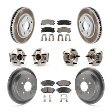 Front Rear Hub Bearing Coated Disc Brake Rotors And Pads Kit (10Pc) For Chevrolet Venture KBB-123514