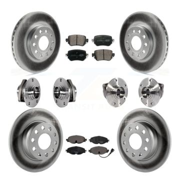 Front Rear Hub Bearing Coat Brake Rotor Pad Kit (10Pc) For Volkswagen Golf SportWagen AWD KBB-123515