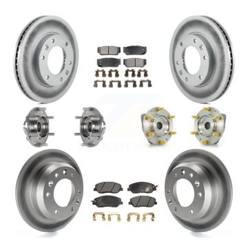Front Rear Hub Bearing Coated Brake Rotor Pad Kit (10Pc) For Hyundai Entourage Kia Sedona KBB-123518