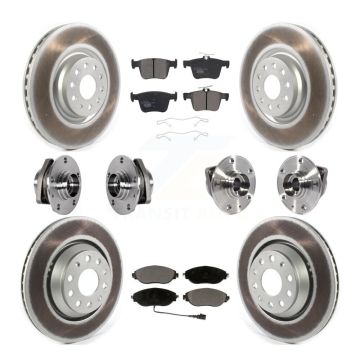 Front Rear Hub Bearing Coated Brake Rotor Pad Kit (10Pc) For Volkswagen Golf R Audi S3 A3 KBB-123519