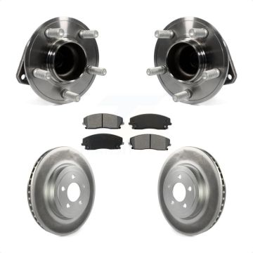 Front Hub Bearing Coated Brake Rotor & Pads Kit For 2015-2018 Dodge Charger RWD with 3.6L KBB-123531