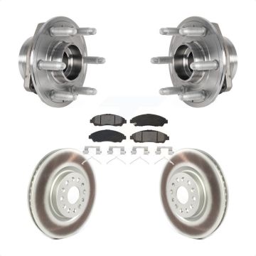 Front Hub Bearing Assembly Coated Brake Rotor Pads Kit For Cadillac XT5 Buick Enclave XT6 KBB-123536