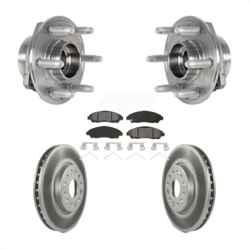 Front Hub Bearing Coat Brake Rotor Pad Kit For Chevrolet Traverse GMC Acadia Buick Blazer KBB-123537