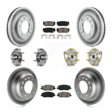 Front Rear Hub Bearing Coated Brake Rotor Pad Kit (10Pc) For Hyundai Entourage Kia Sedona KBB-123543