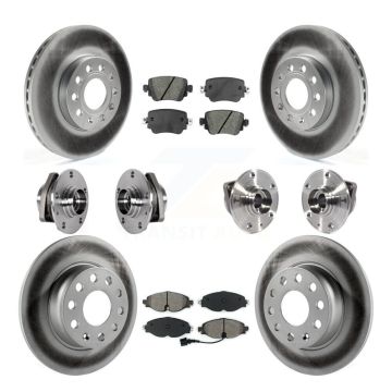 Front Rear Hub Bearing Coat Brake Rotor Pad Kit (10Pc) For Volkswagen Golf SportWagen AWD KBB-123546