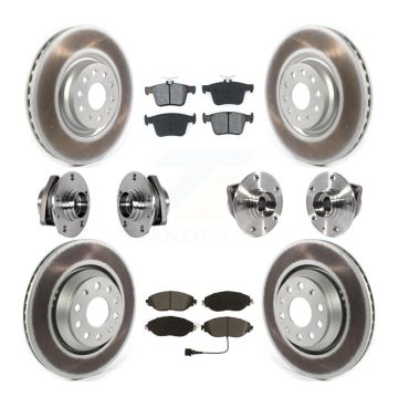 Front Rear Hub Bearing Coated Brake Rotor Pad Kit (10Pc) For Volkswagen Golf R Audi S3 A3 KBB-123548