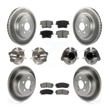 Front Rear Hub Bearing Coated Brake Rotor Pads Kit (10Pc) For Dodge Charger RWD with 3.6L KBB-123557