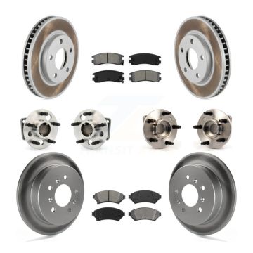Front Rear Hub Bearing Coated Brake Rotor Pads Kit (10Pc) For Buick Century Regal Pontiac KBB-123565