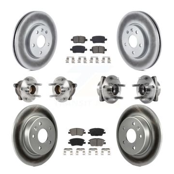 Front Rear Hub Bearing Coated Brake Rotor Pad Kit (10Pc) For Chevrolet Cruze Volt Bolt EV KBB-123567