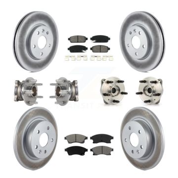 Front Rear Hub Bearing Coated Disc Brake Rotor Pad Kit (10Pc) For Chevrolet Cruze Limited KBB-123569